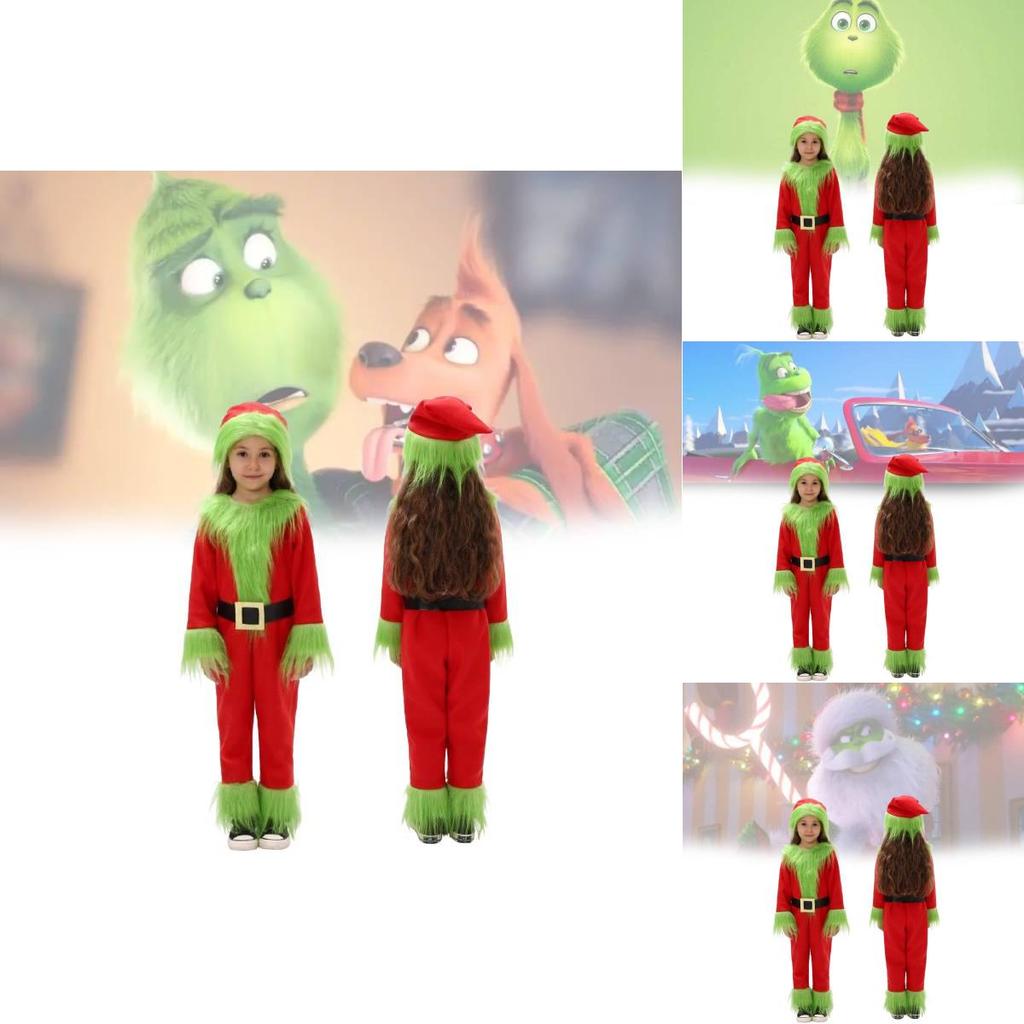 Adorable Christmas Grinch Costume For Kids In Soft Polyester For Festive Celebrations