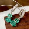 Original Design Mint Pumpkin Earrings for Women Silver Special Design Inlay Diamond Retro Necklace Style Party Sets