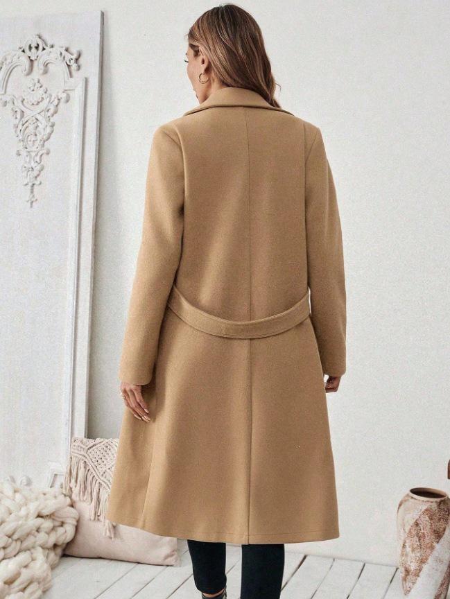 European & American Woolen Double-Breasted Lapel Coat - Autumn/Winter Collection 2026