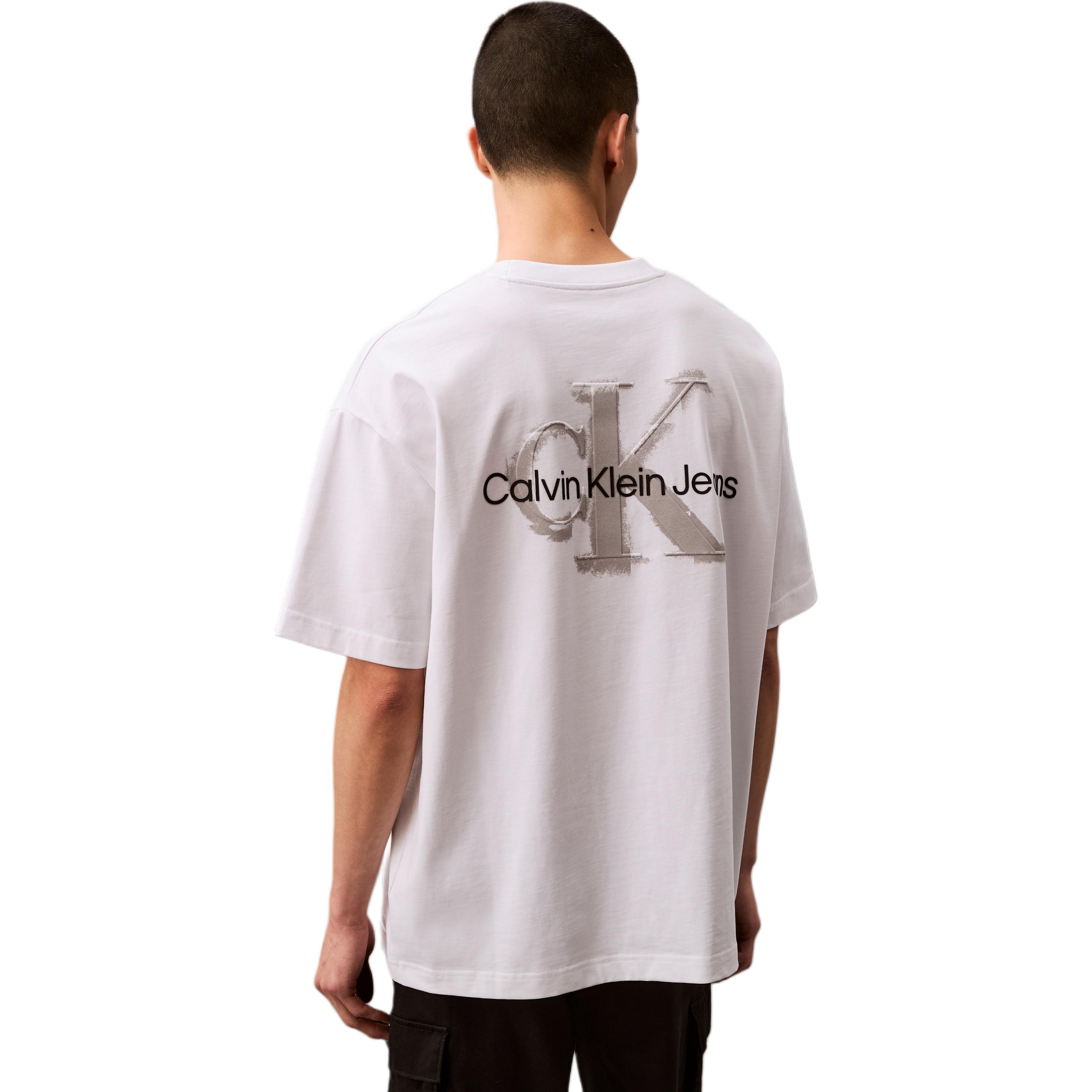 

Calvin Klein Relaxed Back Embossed Logo Letter Minimalist Round Neck Graffiti Short Sleeve T-Shirt Men T-Shirts Bright-White 4RAB806-YAA L