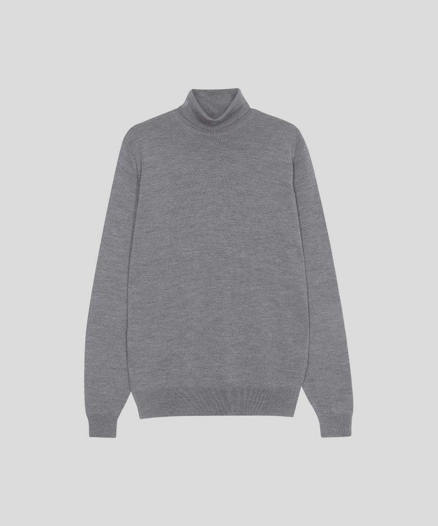 JOHN SMEDLEY Connell Extra Fine Merino Wool Standard Fit Roll-Neck Pullover Core 10 Colors (B Type)