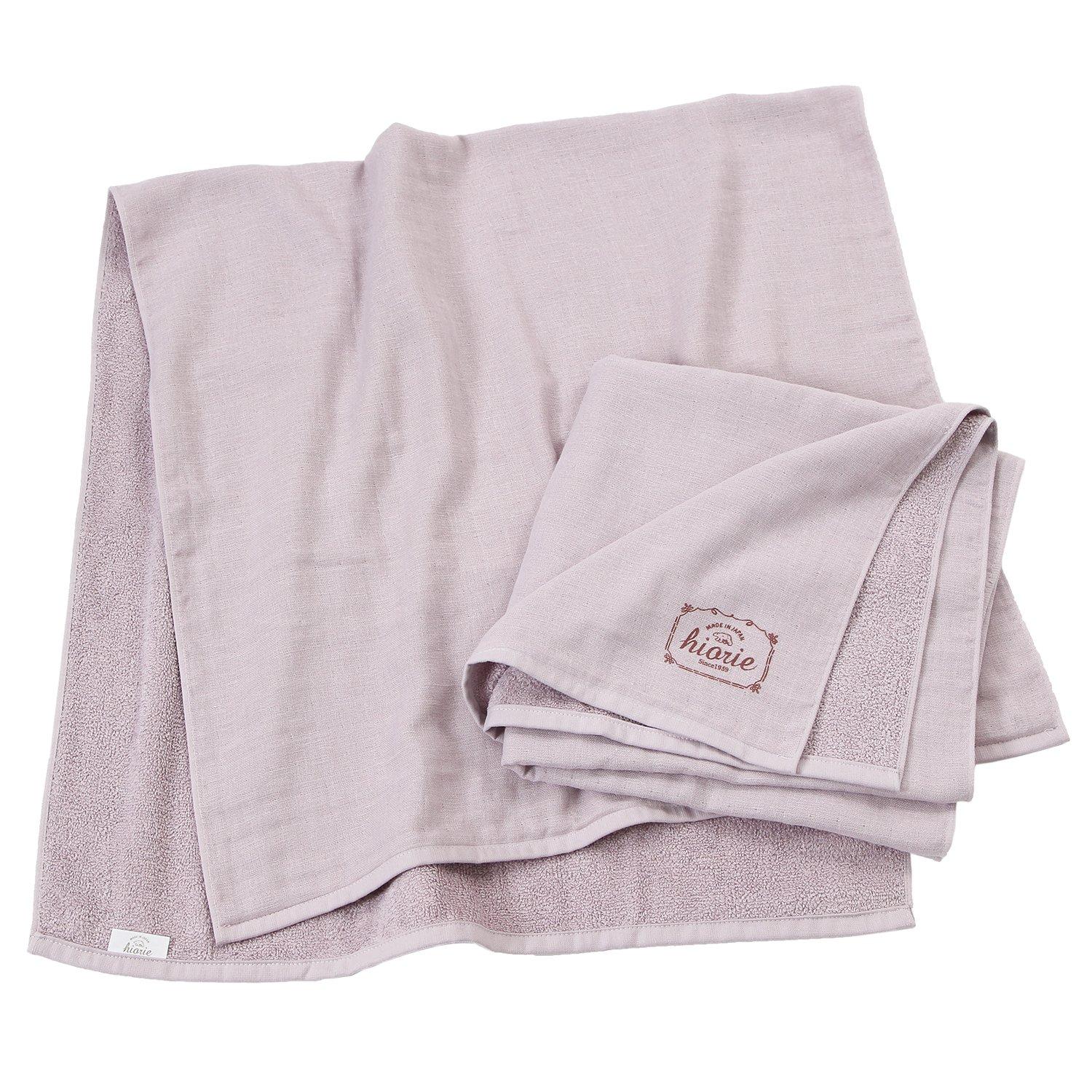 

hiorie Natural Gauze Bath Set of Senshu Towel (Hiorie) Japanese-Made Towels, 2, Lavender,