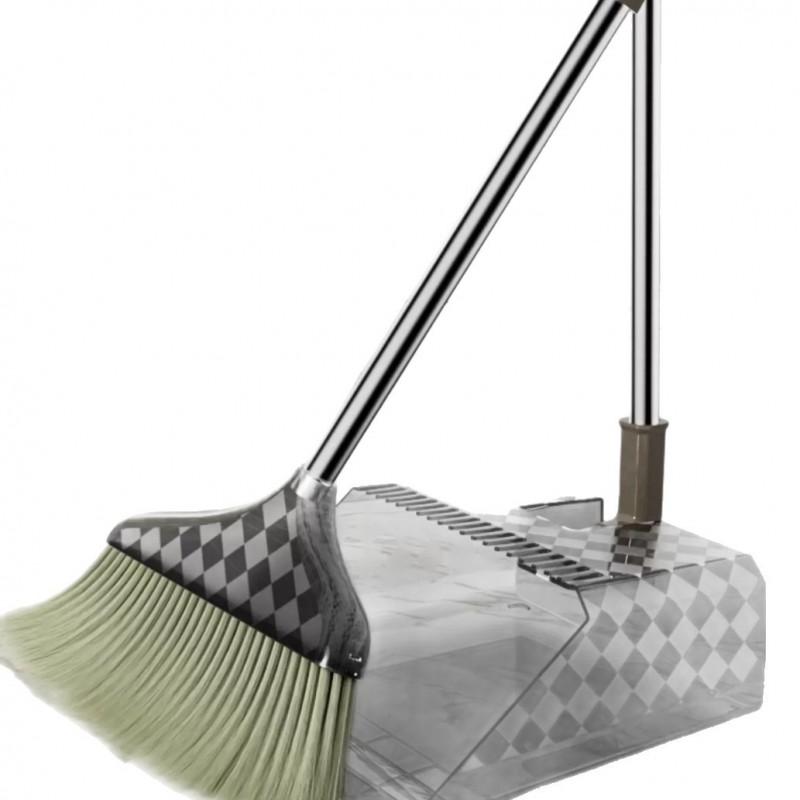 Foldable Broom Dustpan Set Home Use Plastic Hair-Resistant Sweeper With Collapsible Design