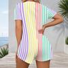 Women Plus Size Black Golden Printed V Neck Short Sleeve Fitted Short Romper