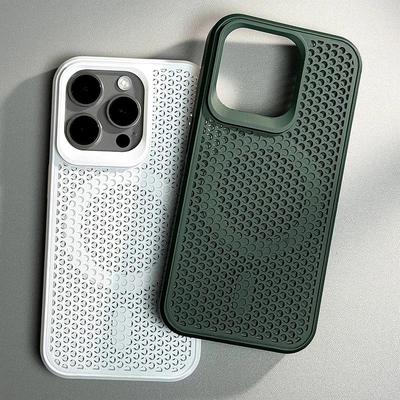 Funda de Teléfono Magsafe de Lujo Disipa Calor Para iPhone 11 12 13 14 15 16 Pro Max Plus Fundas de Parachoques Magnéticas a Prueba de Golpes