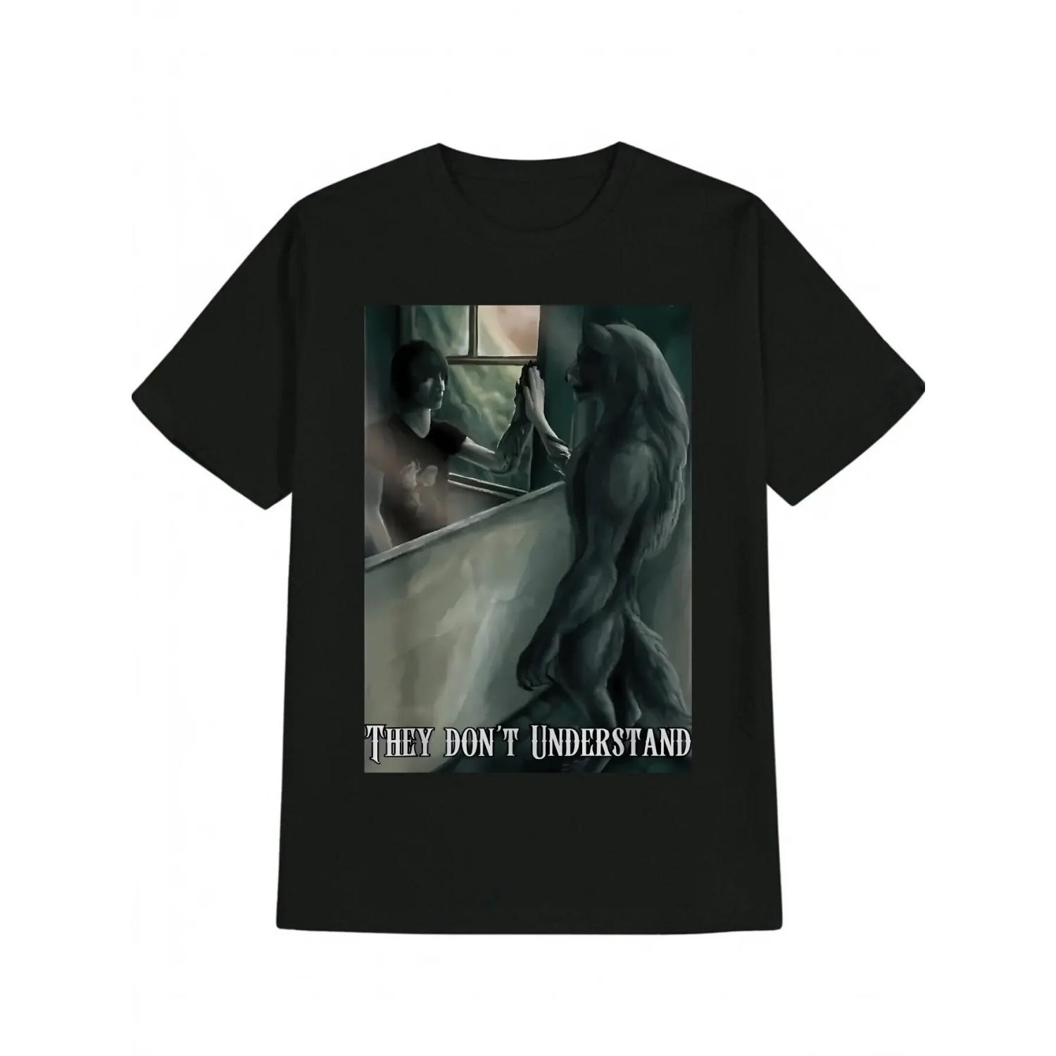 Funny Men s T-shirt Fashion Summer Short Sleeve Pattern Black T-shirt Retro Black Humorous Men s Gift S чёрный