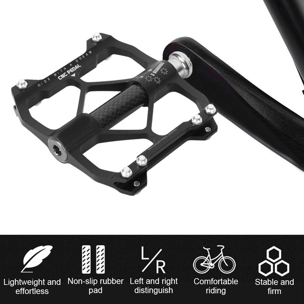 A Pair of Wheelup Aluminium Alloy Black Bearing Bike Pedal Mountain Bicycle Foot Plate Accessory Equipment