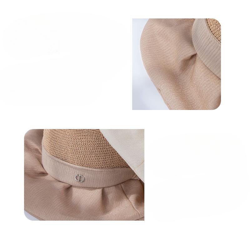 Korean Style Versatile Travel Sun Hat Sun Protection Sun Hat Big Brim Vertical System with Bow Fisherman Hat Women