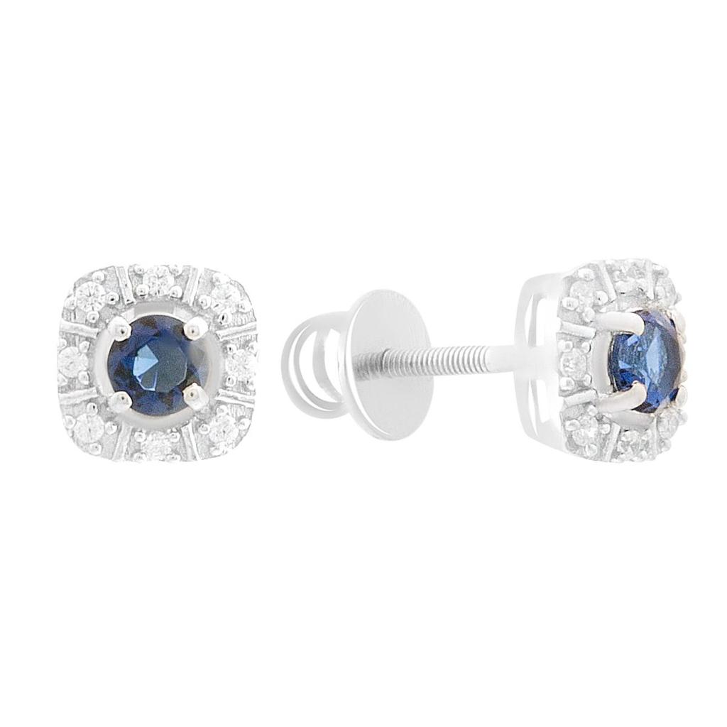 Серебряные серьги с сапфиром nano 0.64ct (2188926)