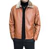 Plush Leather Jacket, Men's Pu Leather Jacket, Autumn and Winter Korean Edition, Lapel Business Jacket