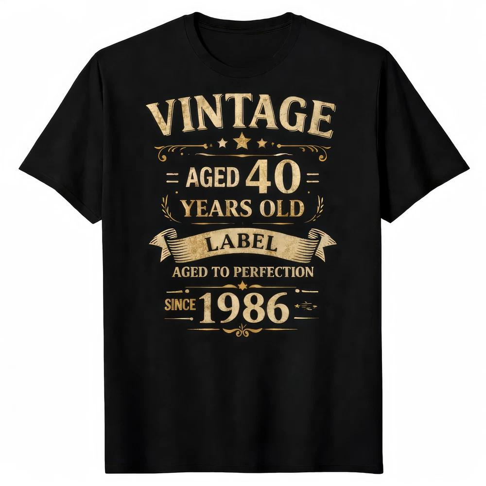 40th Birthday 1986 Aged To Perfection Vintage TShirt S