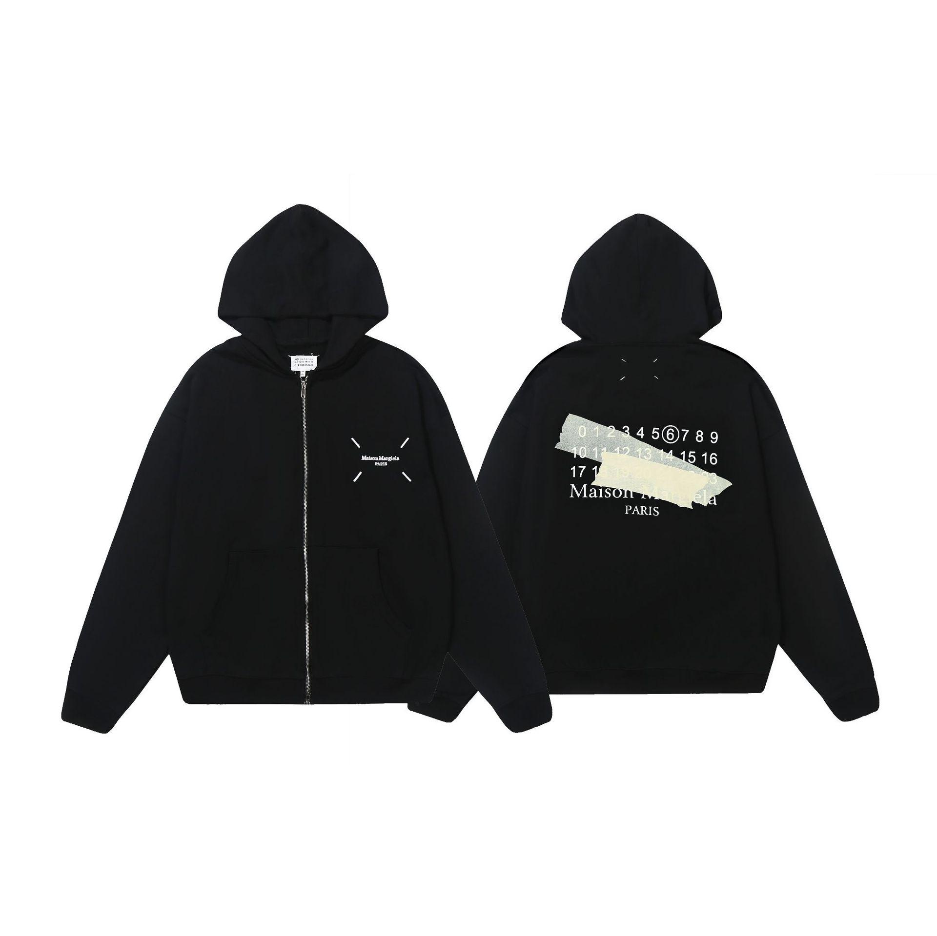 Maison Margiela MM6 Унисекс Худи-Кардиган на молнии из махровой ткани Large
