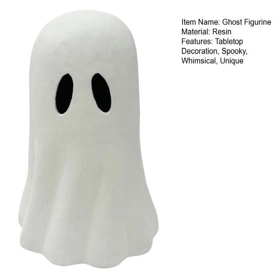 Halloween Ghost Figurine Spooky Small White Ghost Statue Resin Tabletop Decoration for Halloween Indoor Home Shelf Desk Decor