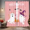 Halloween Themed Cute Ghost Pattern Printed Curtains Decorating Bedrooms Living Rooms Set Of 2 Made Polyester Area Decor