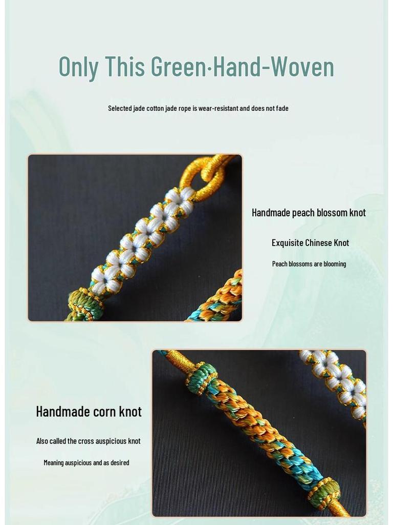 Bernstein Jade Dzi Perlen Acht Schätze Halskette mit Glücksanhänger