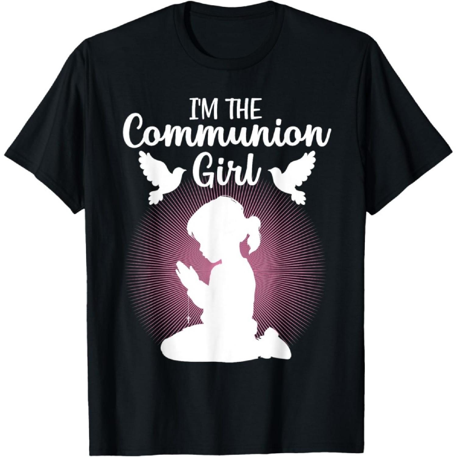 Cool First Communion Art For Girls Kids 1st Holy Communion T-Shirt(1) S