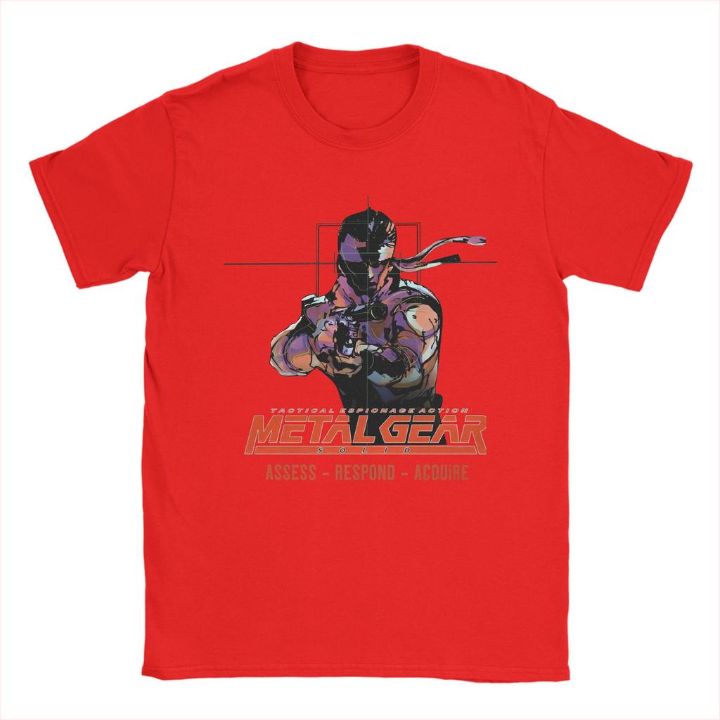 Vintage Metal Gear Japan Videospiel T-Shirt Herren Rundhals Baumwolle T-Shirts Kurzarm T-Shirt Sommer Oberteile
