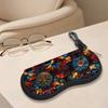 Geometric Mandala Pattern Eyewear Case, Protective Sunglasses Case for Women, Zipper Portable Glasses Holder with Artistic Floral Design Gift