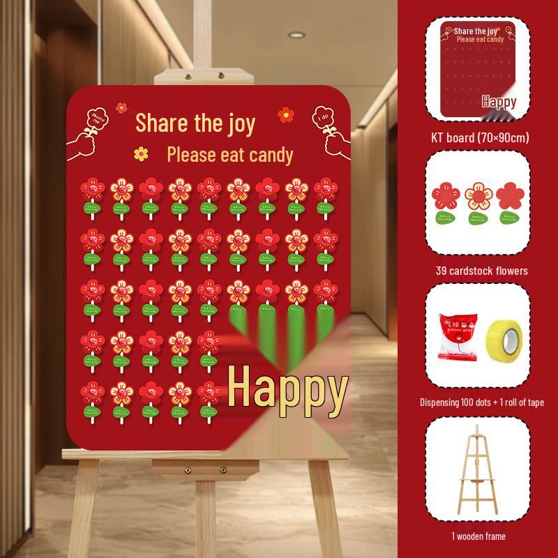 Creative Wedding Engagement Candy Lollipop Welcome Sign and KT Board Backdrop Decoration