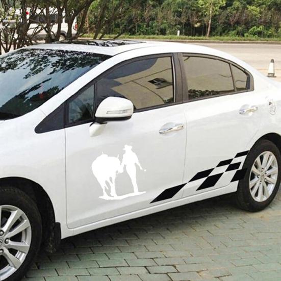 Creative Water Resistant Cowgirl Car Sticker Decal Vehicle Guitar Suitcase Decor