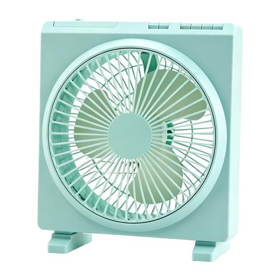 

Square Desk Fan USB Rechargeable Low Noise Strong Wind Personal Fan Home Office Travel Outdoor Portable Electric Cooling Fan зелёный