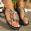 Women Summer Sandals  Butterfly Decoration Slippers Garden Shoes Beach Slides Flip Flops Bling Casual Slippers Plus Size 43