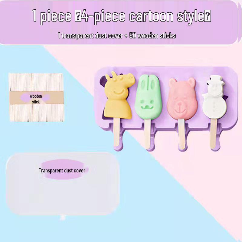Cartoon Silicone Popsicle & Ice Cream Mold Set
