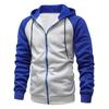 Herren Colorblock Fleece Zip-Up Kapuzenpullover - Übergröße Freizeit-Oberbekleidung