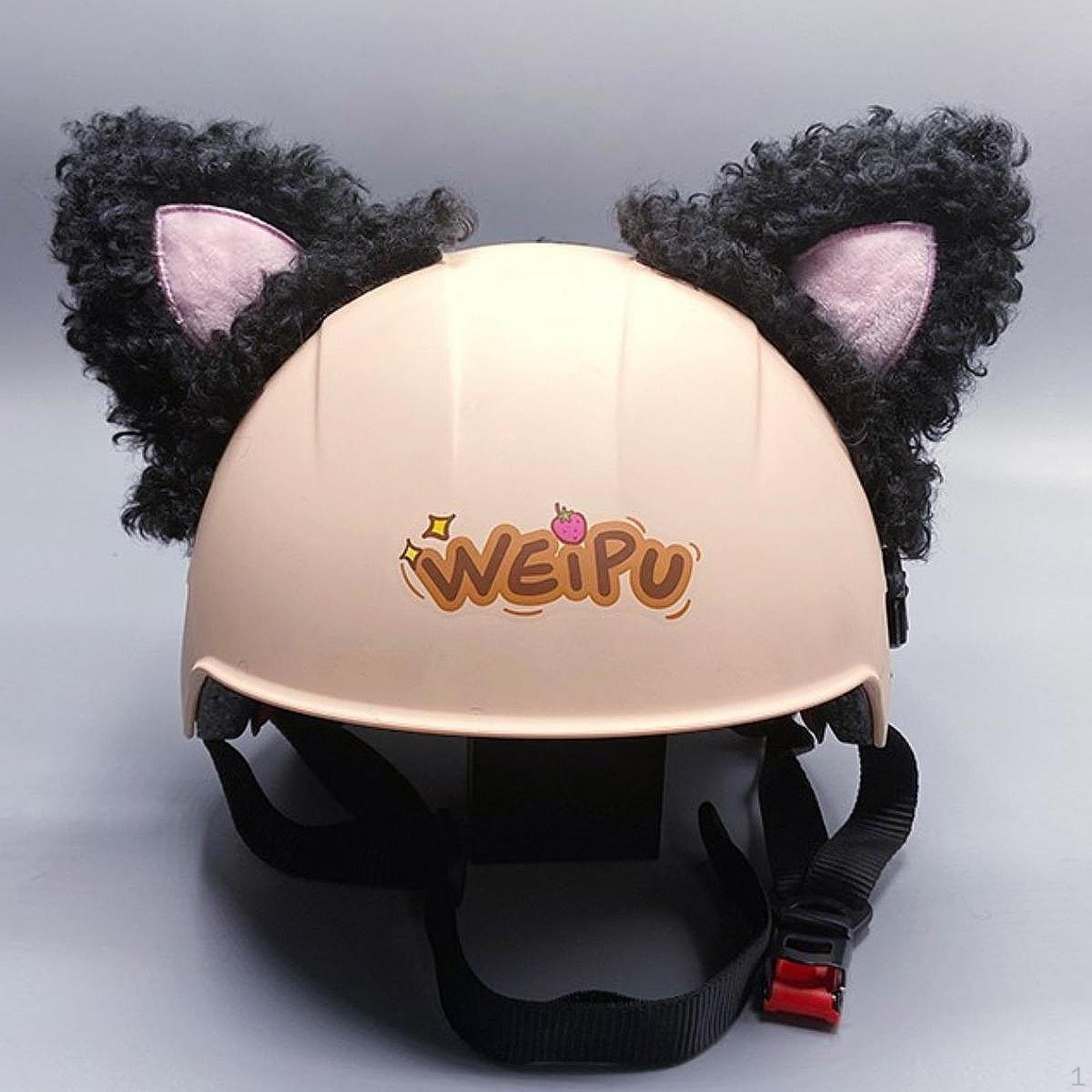 

Аксессуары для шлема Кошачьи ушки для ушей, Украшения для шлема Веселые плюшевые для катания на коньках чёрный