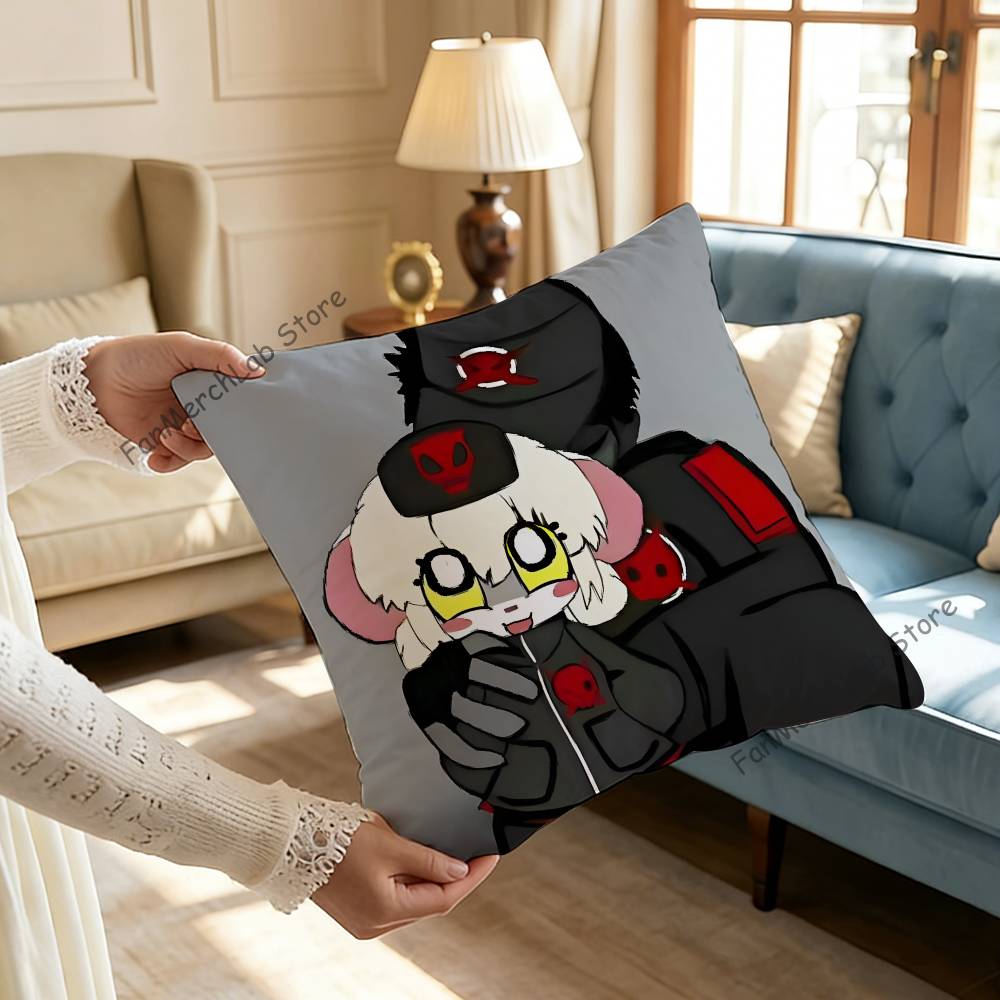 Lorna TTerribleS Mouse Anime Anime Pillow Case Antidustmite Pillowcase Invisible zipper silky short plush Sofa cushion cover