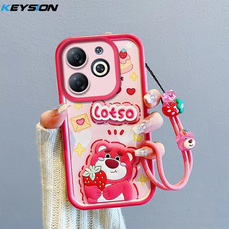 

KEYSION Противоударный чехол для Realme 15T со шнурком Мягкий силиконовый Милый 3D мультяшный кукольный чехол на заднюю панель телефона для OPPO Realme 15T for Realme 15T