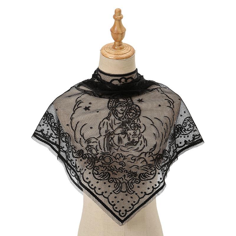 Hot-selling New Notre Dame Triangle Scarf Embroidered Headscarf Women's Fashion Cover Headscarf Thin Scarf