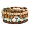 Men's Fashion Retro DIY Multi layer Elastic Thread Coconut Shell Wood Bead Bracelet Suitable for Date, Party, Festival Gifts