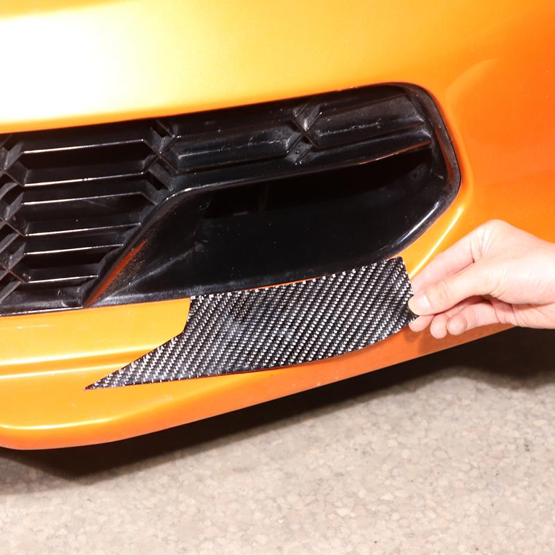 For Chevrolet Corvette C7 2014-2019 Soft Carbon Fiber Car Bumper Front Lip Air Inlet Decorative Sticker Exterior Accessories