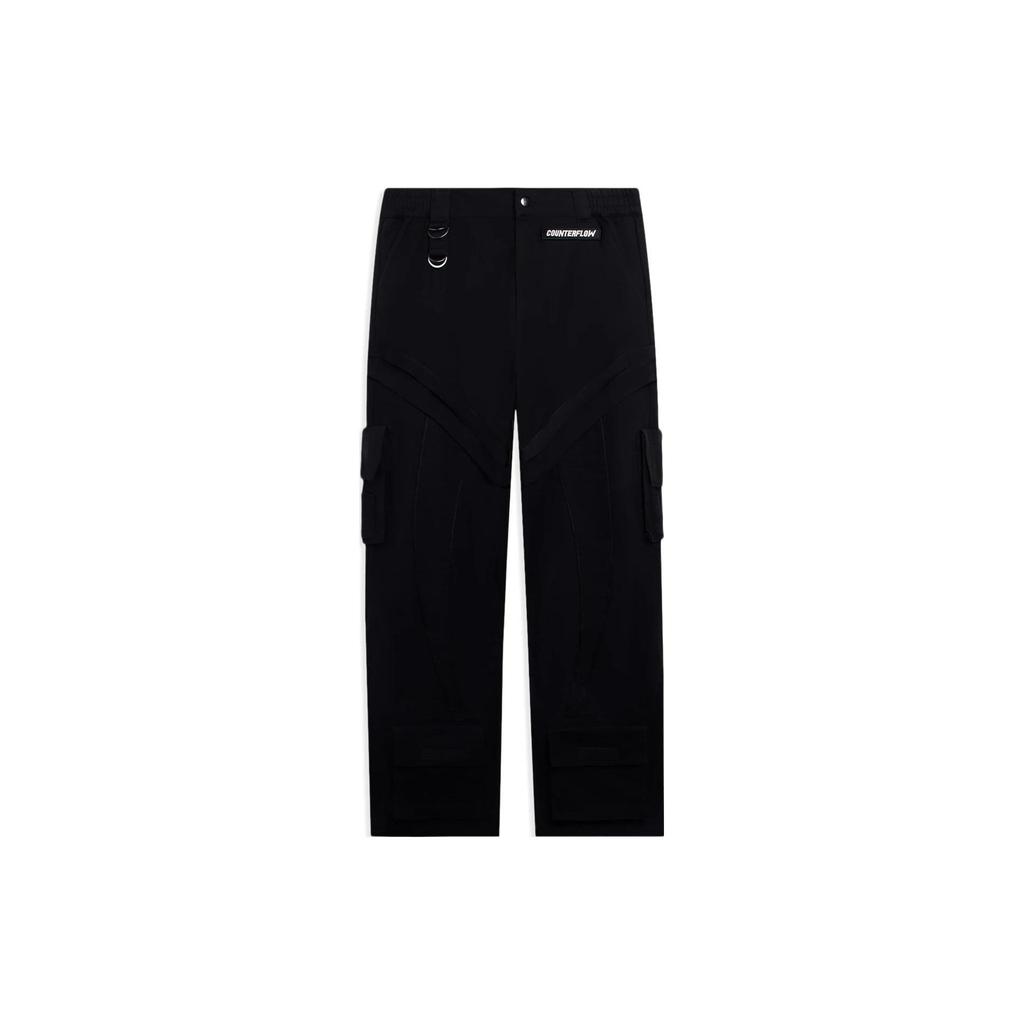 Li Ning Plain Straight Loose Casual Pants Unisex Bottoms Black AKXSC75-1