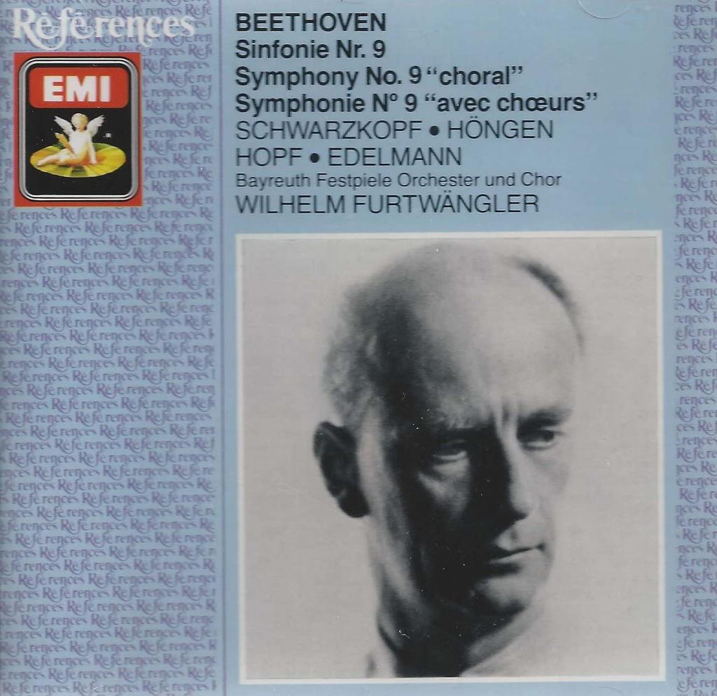 CD BEETHOVEN, SCHWARZKOPF; FURTWANGLER - Symphony 9 CDH7698012 EMI 1984 Germany Classical Used