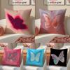 Dreamlike BButterfly Film Dreamy Cushion Cover Pillowcase Short Plush Invisible Zipper Room Sofa Cushion Cover