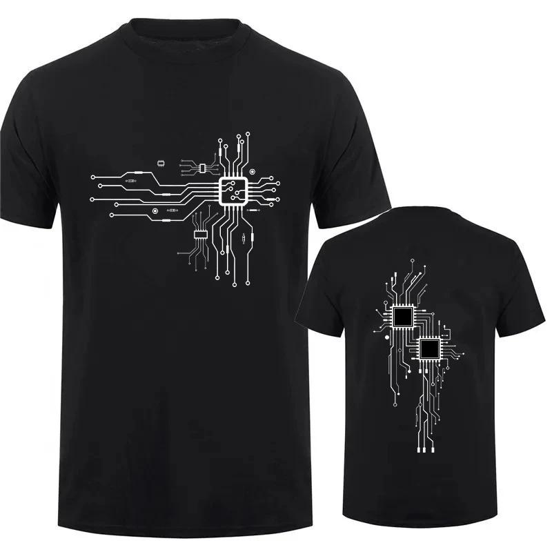 Simple Fashion CPU Graphic T Shirts For Unisex Summer Trendy Circuit Diagram 3D Printed Tshirts Cool Streetwear Oversized Tees