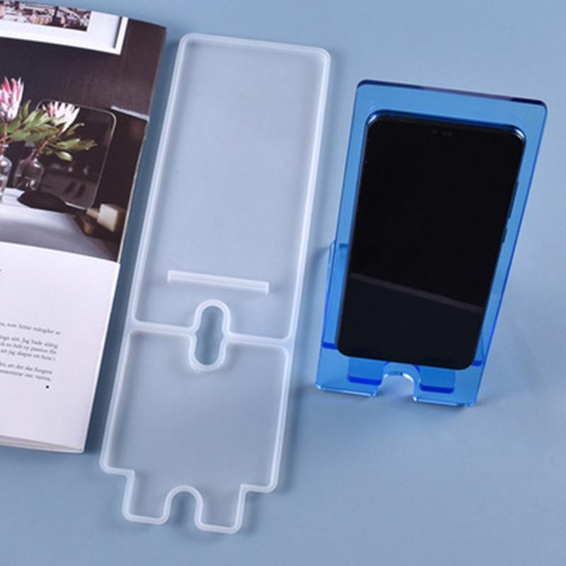 Handmade Mobile Phone Stand Silicone Mould Detachable Tablet Holder Epoxy Mold Shiny Phone Holder Crystal Resin Mold