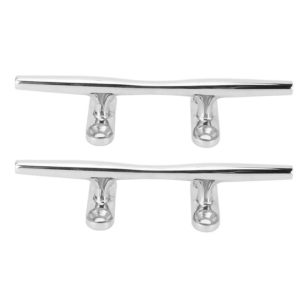 2PCS 6in Boat Tie Down Cleat 316 Stainless Steel Highly Polished Marine Rope Cleat for Speedboat Yacht