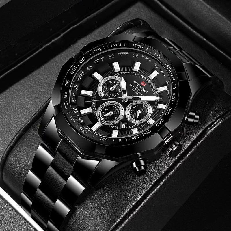 Men's Steel Strap Watch, Calendar Student Men's Quartz Watch