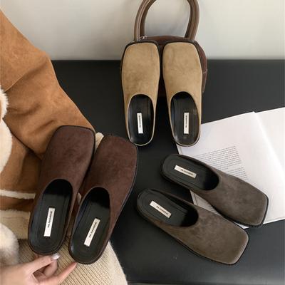 Mode 2025 Nouvelles Mules Dépolies Chaussures Sandales Plates Décontractées pour Femmes Mocassins Faits Main Mocassins à Enfiler Plats Conduite Bout Fermé Demi-Pantoufles