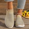 Summer New Women's Glitter Mesh Slip-On Sneakers Shiny Rhineste Breathable Lightweight Casual Walking Shoes Multiple Colors