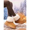 Thick-soled Warm Snow Boots for Women 2025 Winter Plus Size Back Zipper Fleece Short Cotton Shoes