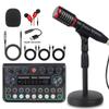SM58 Wired Dynamic Microphone Set for Mobile & Computer Live Broadcast with V8s Sound Card & Desktop Stand