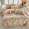 1pc Ruffles Duvet Cover Pure Cotton Comforter Cover Floral Style Bed Covers housse de couette Girls Quilt Cover (No Pillowcase)