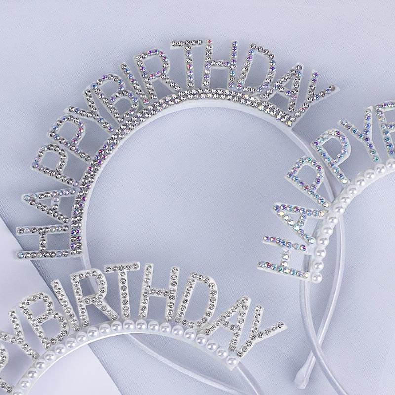 Irisierendes Diamantperlen-Geburtstags-Stirnband & Hut Party-Accessoires
