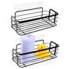 Bathroom Shelf, Glued To The Shower, Metal, Black, Set Of 2.