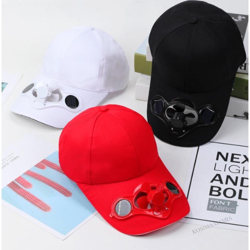 Summer Men Women Sport Outdoor Sun Protection Baseball Hat Cap with Solar Sun Power Cooling Fan Cool Casual Sun Visor Cap