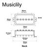 Artec SHA66C Alnico 5 Splendor Humbucker-Size P-90 Pickup with Neck PU for Les Paul Electric Guitar, Chrome/Black